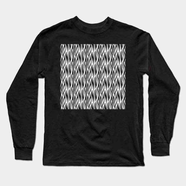 Black and White Abstract Pattern Long Sleeve T-Shirt by greenoriginals